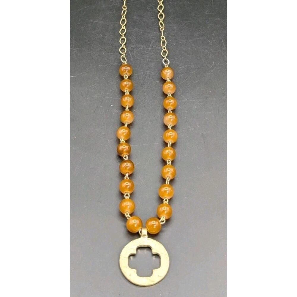 Poppy 14k Gold Dipped Glass Bead Wear Your Heart On Your Sleeve Gold Necklace